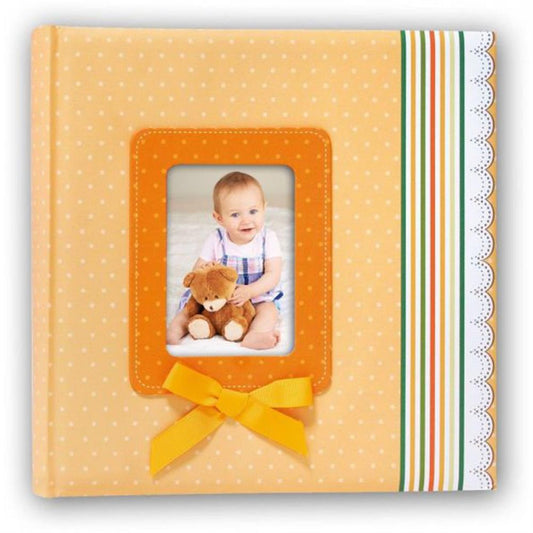 Orange Ribbon Traditional Photo Album - 60 Sides