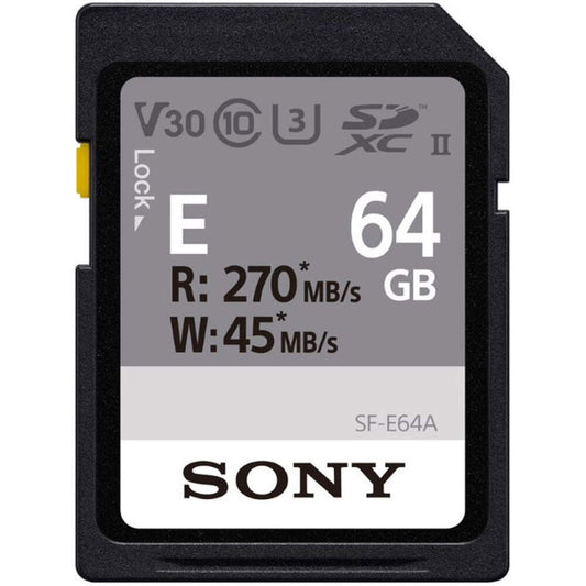 Sony 64gb SF-E SDXC UHS-II Memory Card | Read 270MB/s | Write 45MB/s Image 1