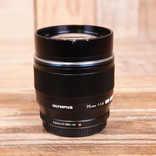 Used Olympus 75mm f1.8 ED M.ZUIKO Black Micro Four Thirds Lens