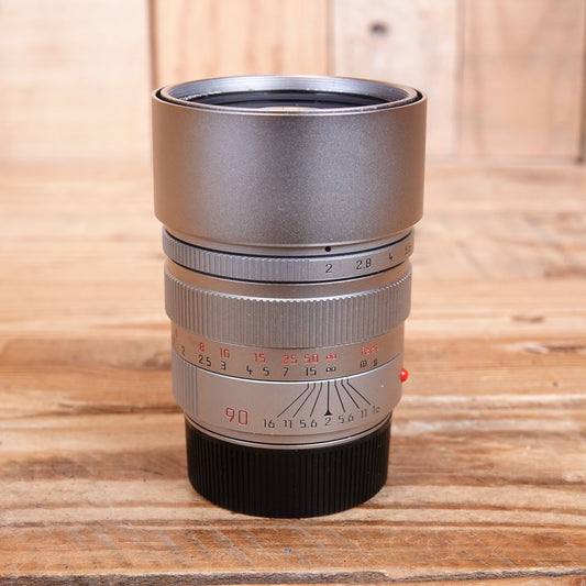 Used Leica M 90mm F2 Summicron Silver 11137 Lens