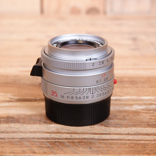 Used Leica M 35mm F2 Summicron ASPH 6 Bit Silver Lens 11882