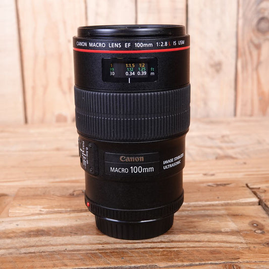 Used Canon EF 100mm f2.8 L Macro IS USM Lens