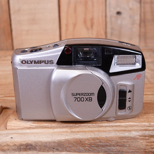 Used Olympus Superzoom 700XB 35mm Silver Analog Film Compact Camera