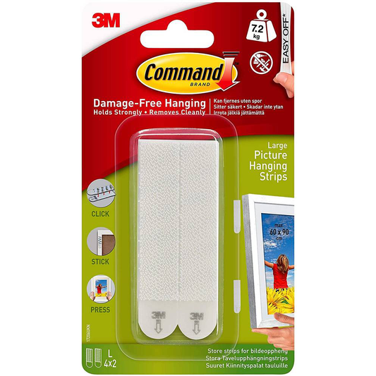 3M Command Oval Adhesive Hooks - 2x Medium Hooks - Holds 1.3 Kg Each