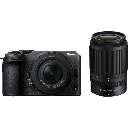 Nikon Mirrorless Z30 Camera with 16-50mm lens and 50-250mm lens