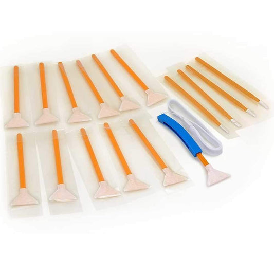 VisibleDust DHAP Orange 1.0x Vswabs, Corner Swabs, and CurVswab Handle Set