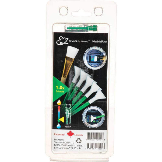 VisibleDust EZ Sensor Cleaning Kit PLUS with Sensor Clean, 5 Green 1.0x Vswabs and Sensor Brush