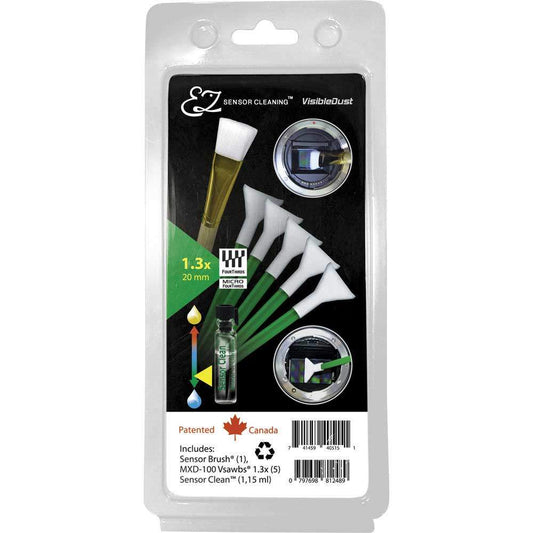 VisibleDust EZ Sensor Cleaning Kit PLUS with Sensor Clean, 5 Green 1.3x Vswabs and Sensor Brush