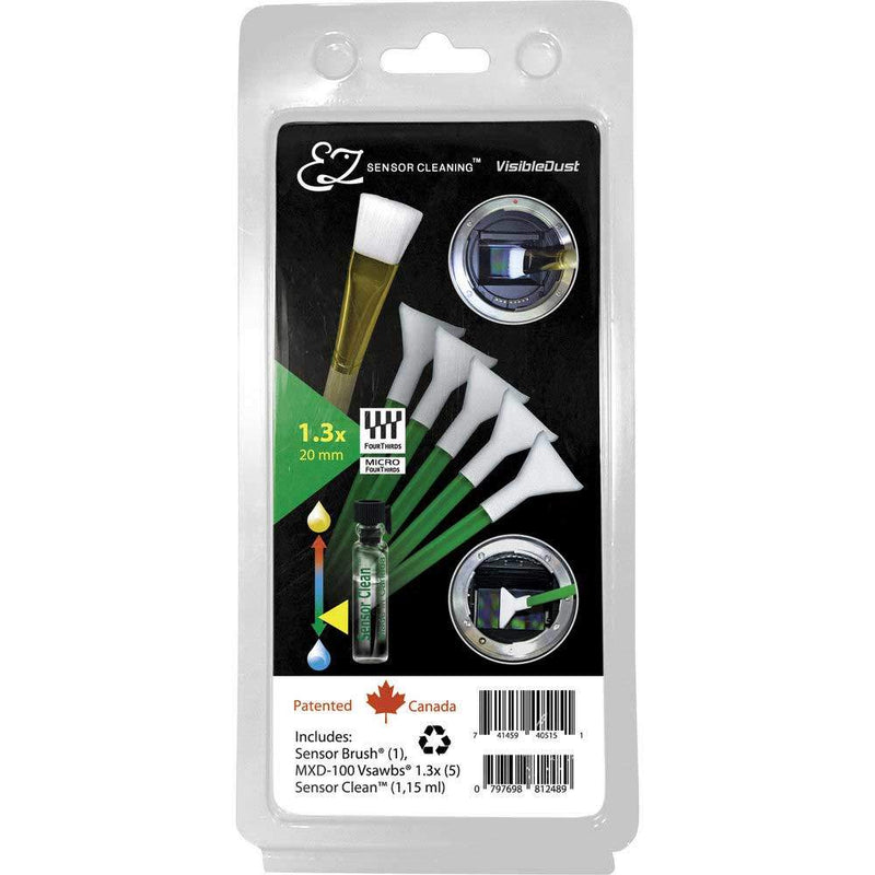 VisibleDust EZ Sensor Cleaning Kit PLUS with Sensor Clean, 5 Green 1.3x Vswabs and Sensor Brush Image 1