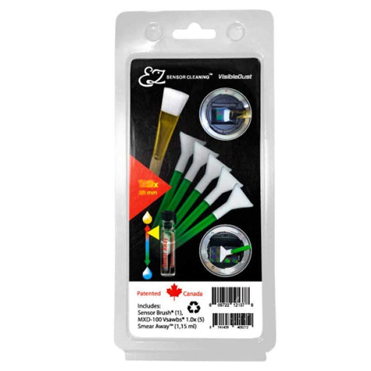 VisibleDust EZ Sensor Cleaning Kit PLUS with Smear Away, 5 Green 1.0x Vswabs and Sensor Brush