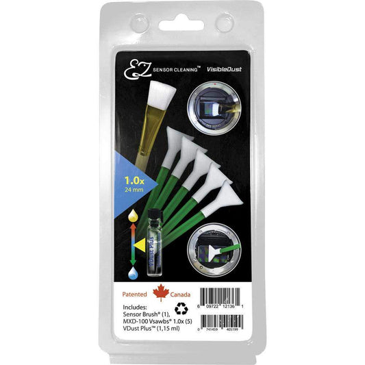 VisibleDust EZ Sensor Cleaning Kit PLUS with VDust Plus, 5 Green 1.0x Vswabs and Sensor Brush