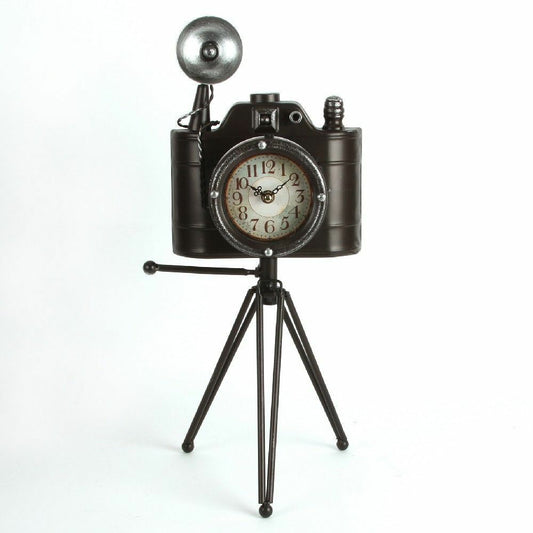 Camera on Tripod Clock, Vintage, Quartz Clock, Height 49cm Image 1