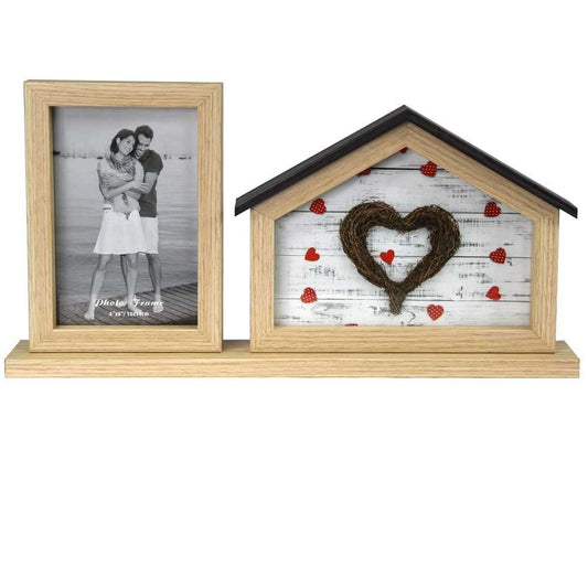 ZEP Casa 2Q Multi Photo Frame - Wood - Holds 2 Photos - Overall Size 37x19cm Image 1