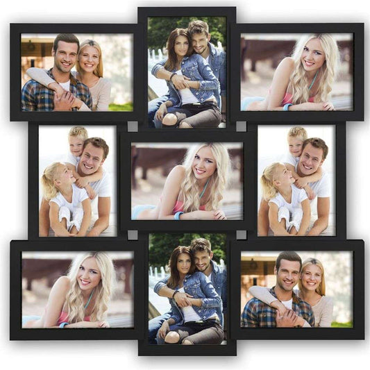 Santander Black Multi Aperture Photo Frame For 9 7x5 Photos Image 1