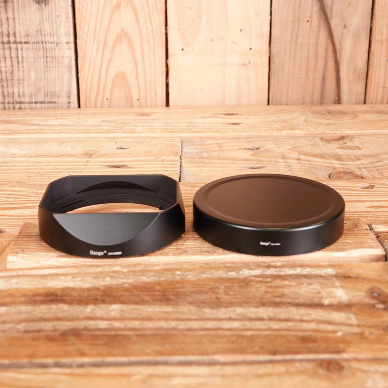 Used Haoge  Lens Hood and Cap for Fuji XF 56mm F1.2 Lens