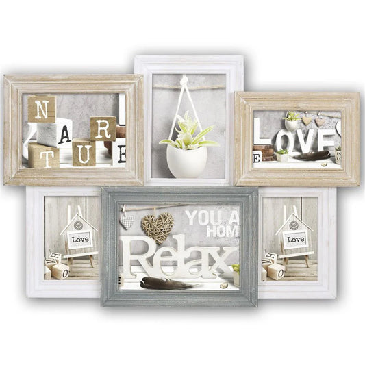 Vincennes Rustic Multi Aperture Wood Photo Frame